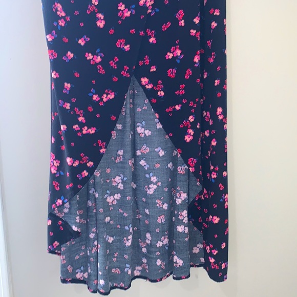 Express Black Floral Wrap Flowy Maxi Skirt XS - Picture 5 of 7